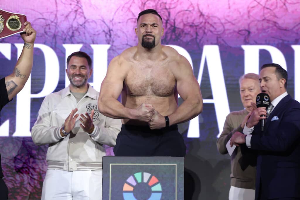 We predict Joseph Parker will get the victory by decision. Photo: Mark Robinson, Matchroom Boxing Beterbiev vs Bivol 2