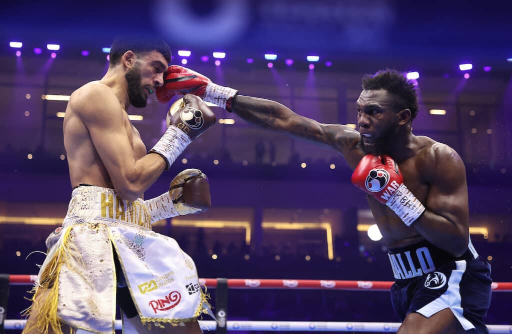 Carlos Adames appeared to do enough to win but got the draw against Hamzah Sheeraz. Adames retains his WBC World Middleweight title. Photo: Mark Robinson, Matchroom Boxing