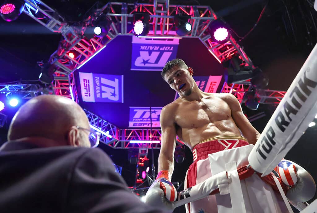 Xander Zayas is working his way toward a title fight, but he need not be in a hurry. Photo: Mikey Williams, Top Rank Boxing