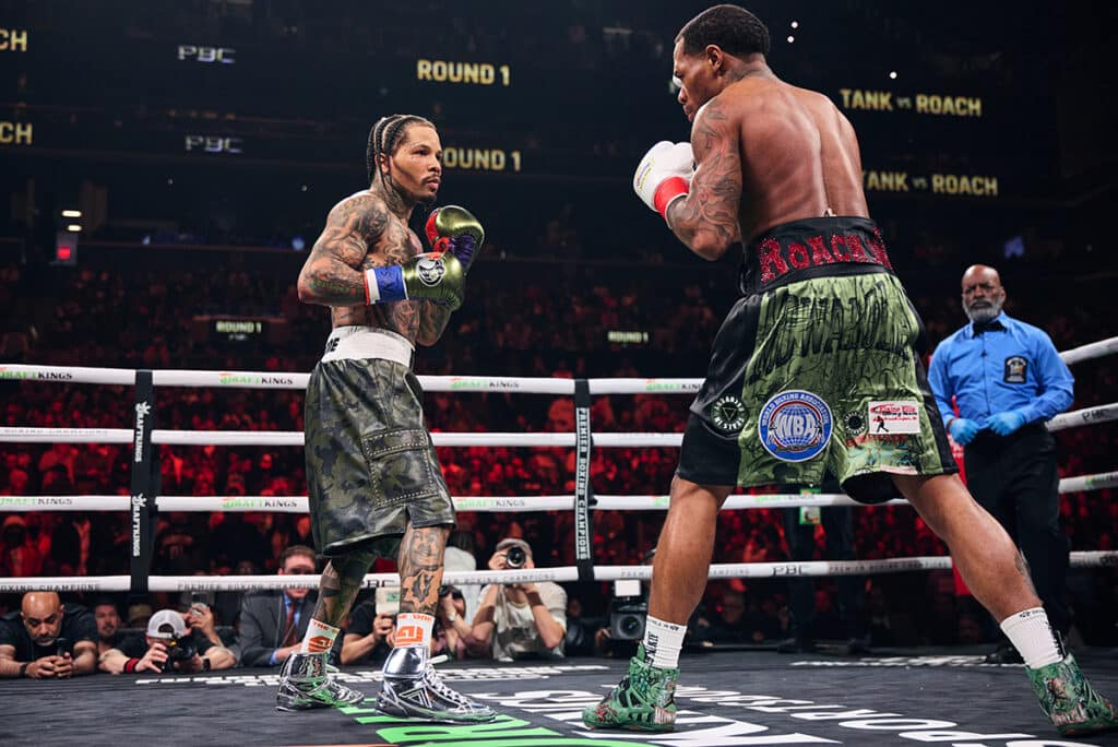 Gervonta Davis and Lamont Roach Jr. had several conversations during the fight on Saturday. Photo: Esther Lin, Premier Boxing Champions