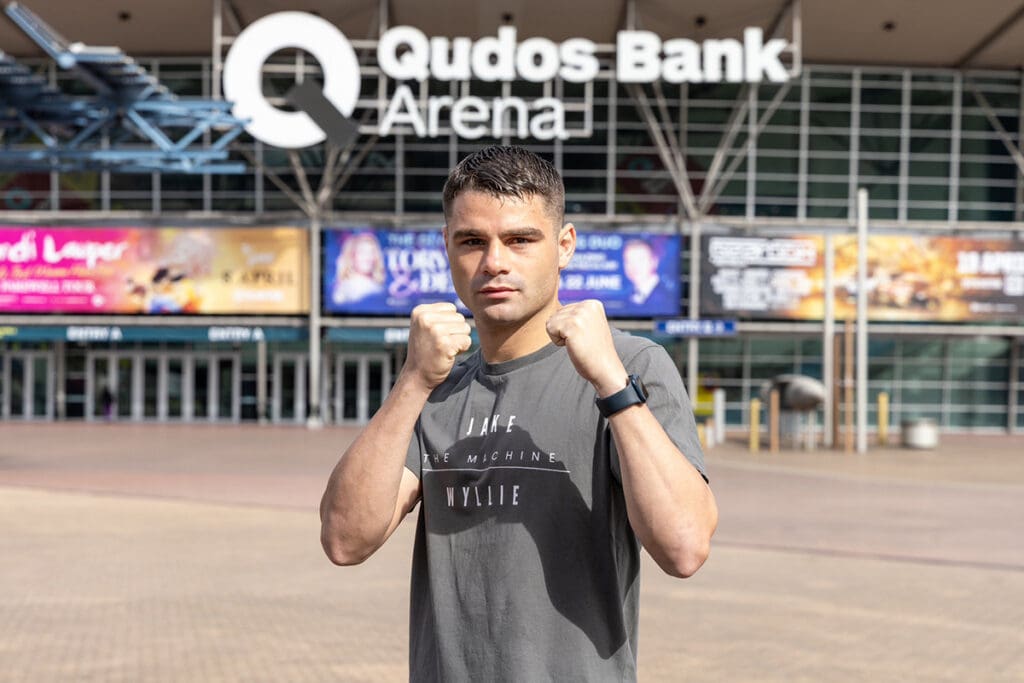 Jake Wyllie trained for a fight last month ruled a no-contest due to an injury suffered by his opponent due to a headbutt, so he was ready when the call came. Photo: Matchroom Boxing