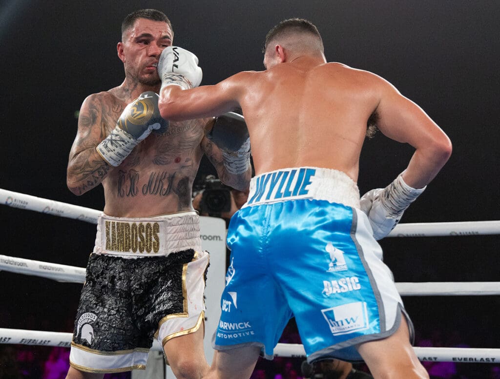 As the fight went on, Jake Wyllie found his form and caused some concern for George Kambosos Jr. Photo: Matchroom Boxing