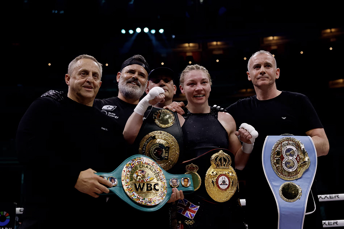 Lauren Price needs just one more belt to become undisputed. That WBO belt is currently held by American Mikaela Mayer. Photo: Boxxer Claressa Shields