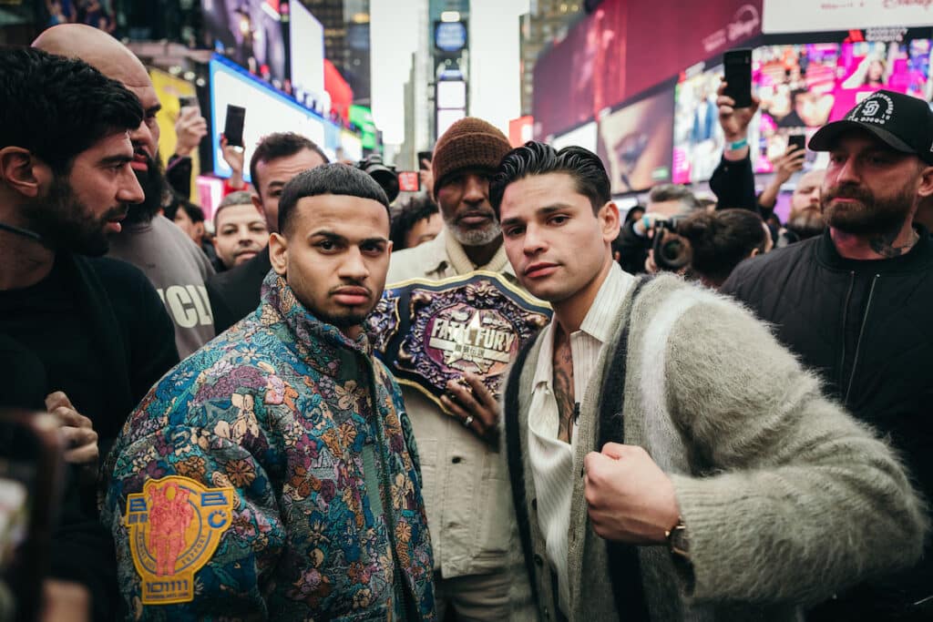 Ryan Garcia's suspension is over and he's back headlining "Fatal Fury In Times Square on May 2. Photo: Amanda Westcott, Matchroom Boxing King Ryan