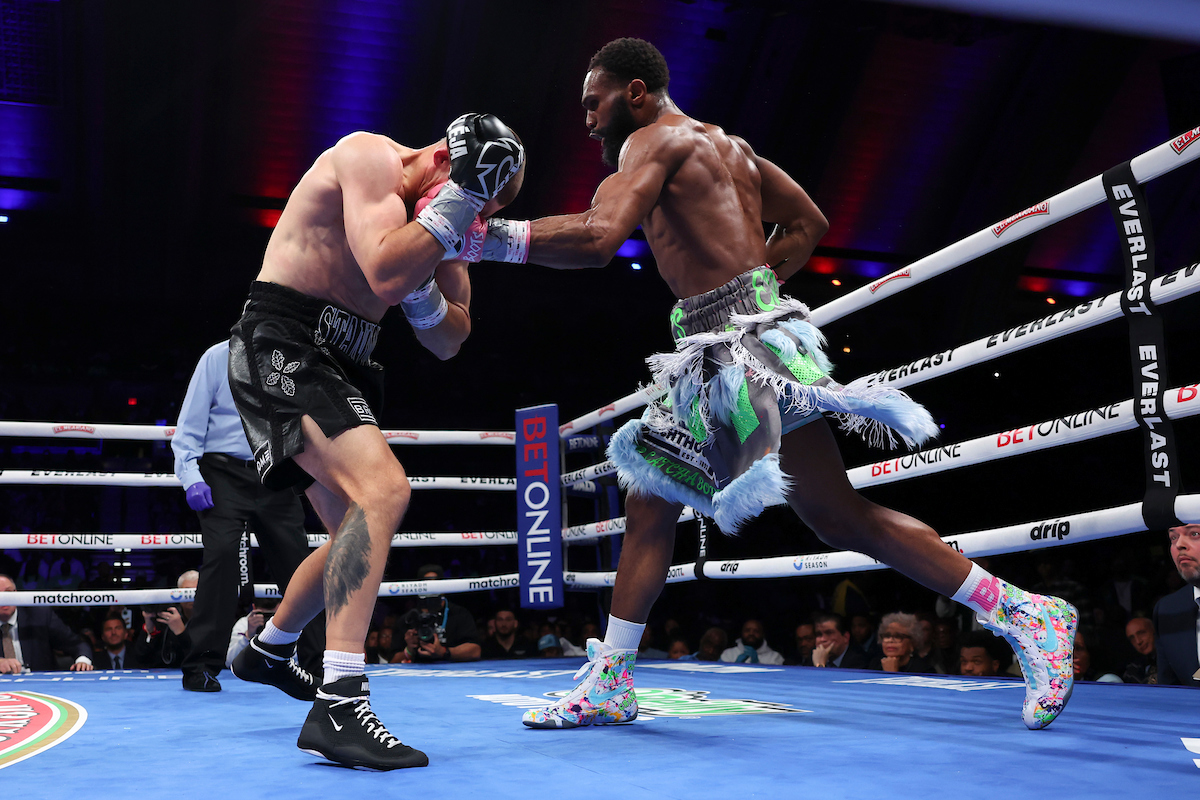 Jaron Ennis had too much firepower and ring control for Eimantas Stanionis to cope with. Photo: Mark Robinson, Matchroom Boxing