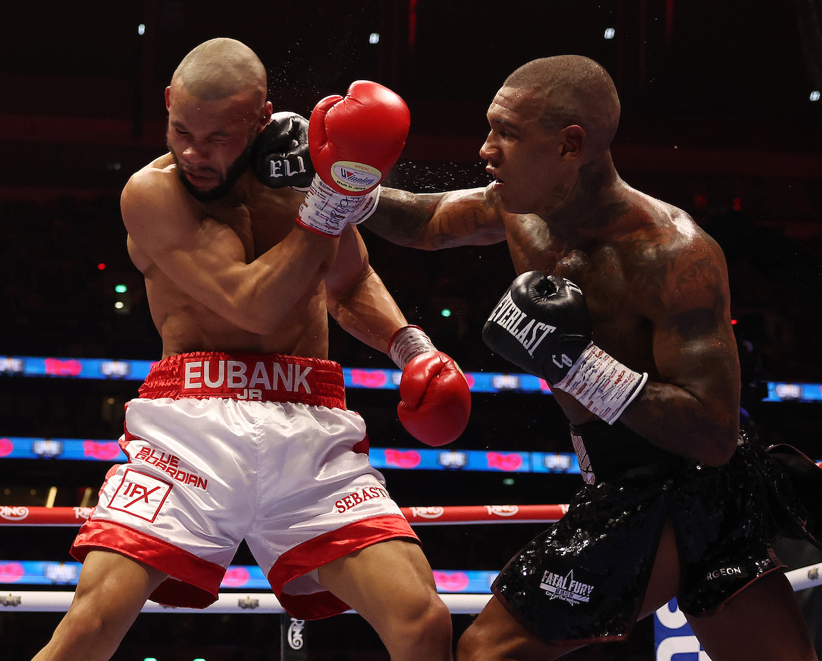 Conor Benn came at Chris Eubank Jr. from the opening bell. Photo: Mark Robinson, Matchroom Boxing