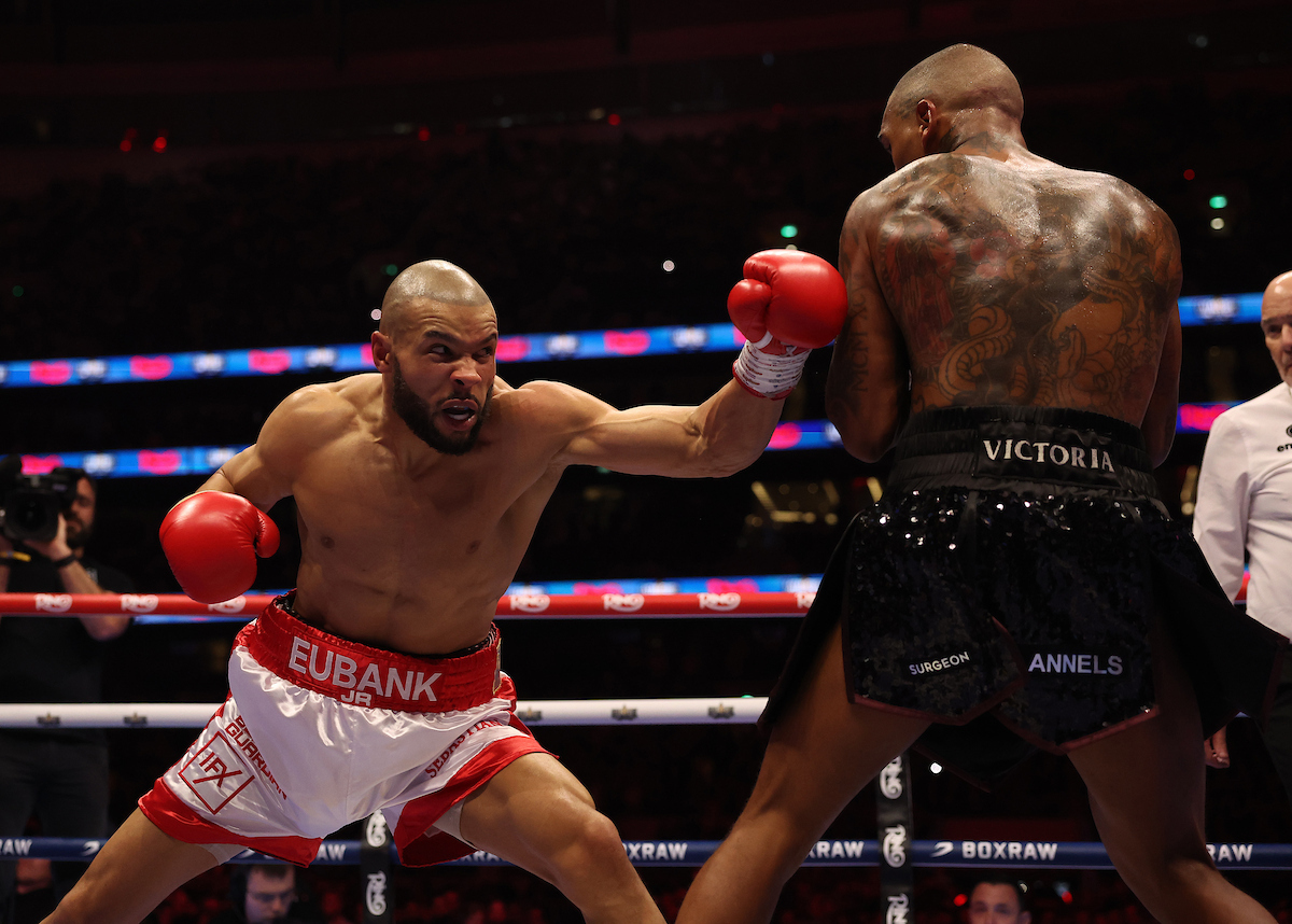 Chris Eubank Jr. was simply too big and too strong for Conor Benn in their April 25 fight. Will things change on Saturday in the Eubank Benn 2 rematch? Photo: Mark Robinson, Matchroom Boxing