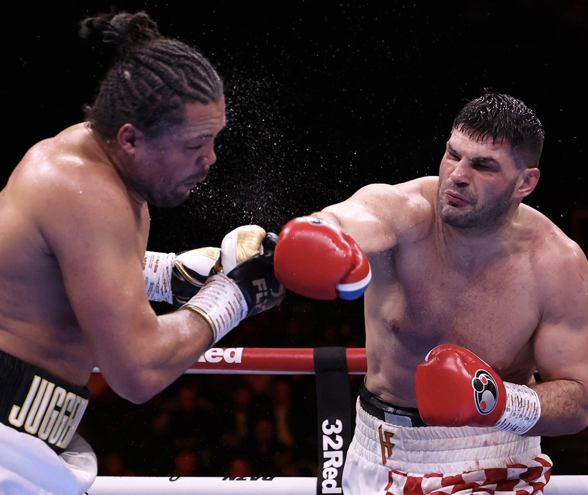 Filip Hrgovic's looping right hook was his best weapon against Joe Joyce. Photo: Leigh Dawney, Queensberry Promotions