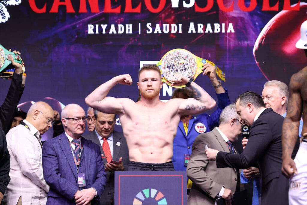 Canelo Álvarez is chasing boxing history and fighting for the first time outside North America. Photo: Leigh Dawney/Queensberry