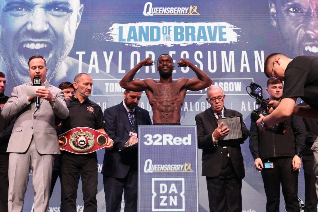 Ekow Essuman finds himself in a nothing to lose scenario against Josh Taylor. Photo: Leigh Dawney/Queensberry.