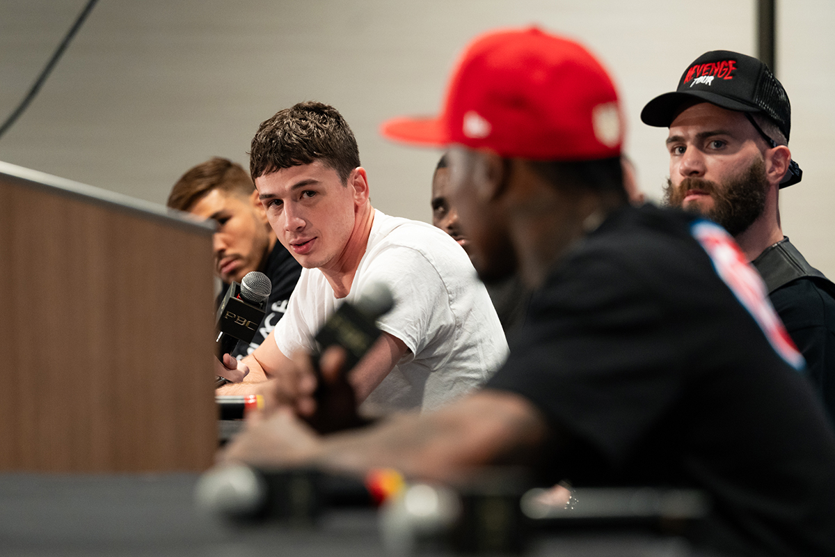 Thomas LaManna wasn't afraid to mix it up with Jermall Charlo in front of the microphones. Photo: Ryan Hafey, Premier Boxing Champions