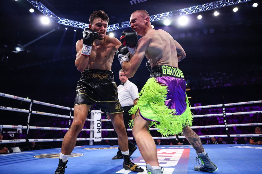 George Liddard took Aaron Sutton apart for the Commonwealth Silver Middleweight Title.Photo: Mark Robinson, Matchroom Boxing.