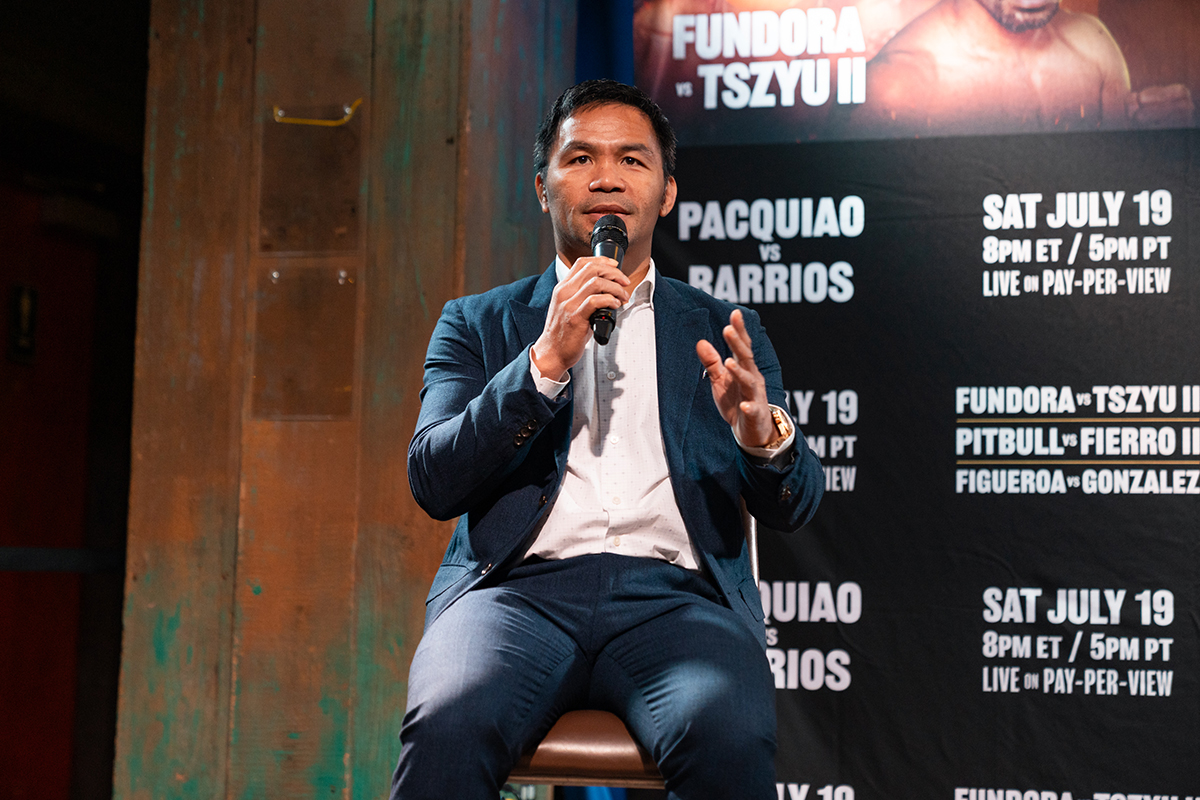 Manny Pacquiao insists he isn't driven by money, but by his passion for boxing. Photo: Premier Boxing Champions