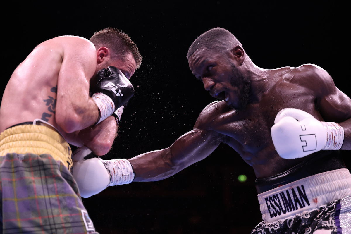 Ekow Essuman didn't let Josh Taylor's good start thrown him off his game plan. Photo: Leigh Dawney/Queensberry.