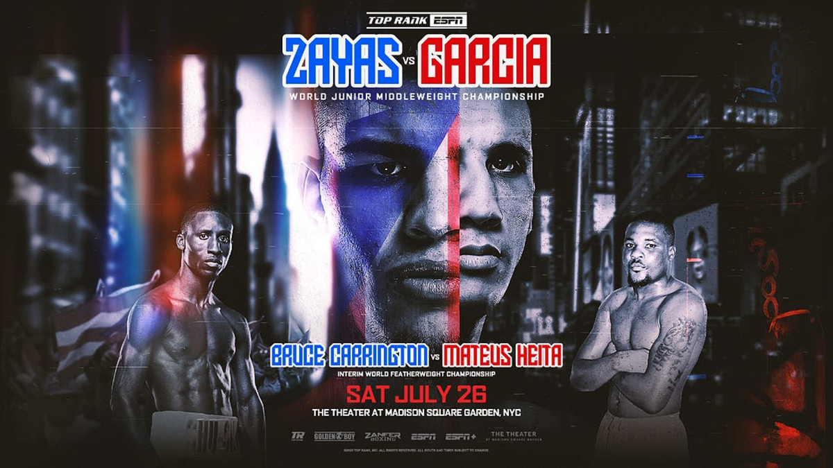 Xander Zayas faces upset minded Jorge Garcia in New York on July 26. Photo: Top Rank Boxing