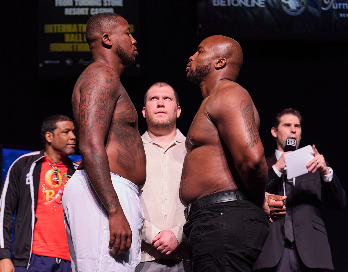 American heavyweights Brandon Moore and Stanley Wright are featured in the main event on Hall of Fame Fight Night in Verona, New York. Photo: Salita Promotions