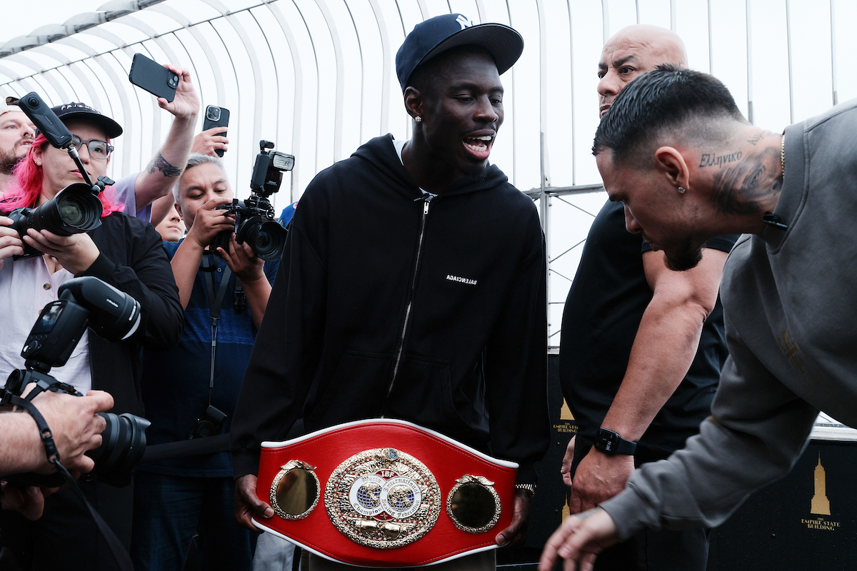 Richardson Hitchins holds the IBF super lightweight belt, and George Kambosos Jr. wants to get his hands on it. Photo: Geoffrey Knott/Matchroom Boxing