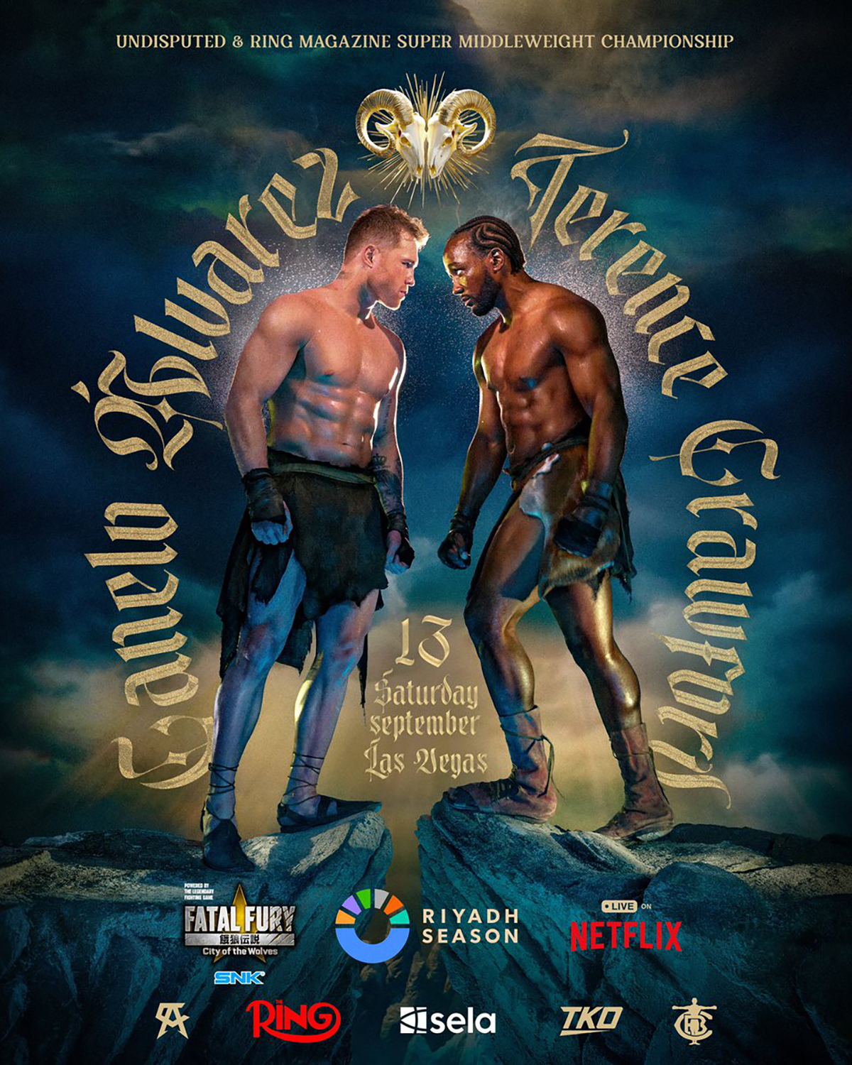 The official Canelo vs Crawford fight poster. Courtesy Netflix