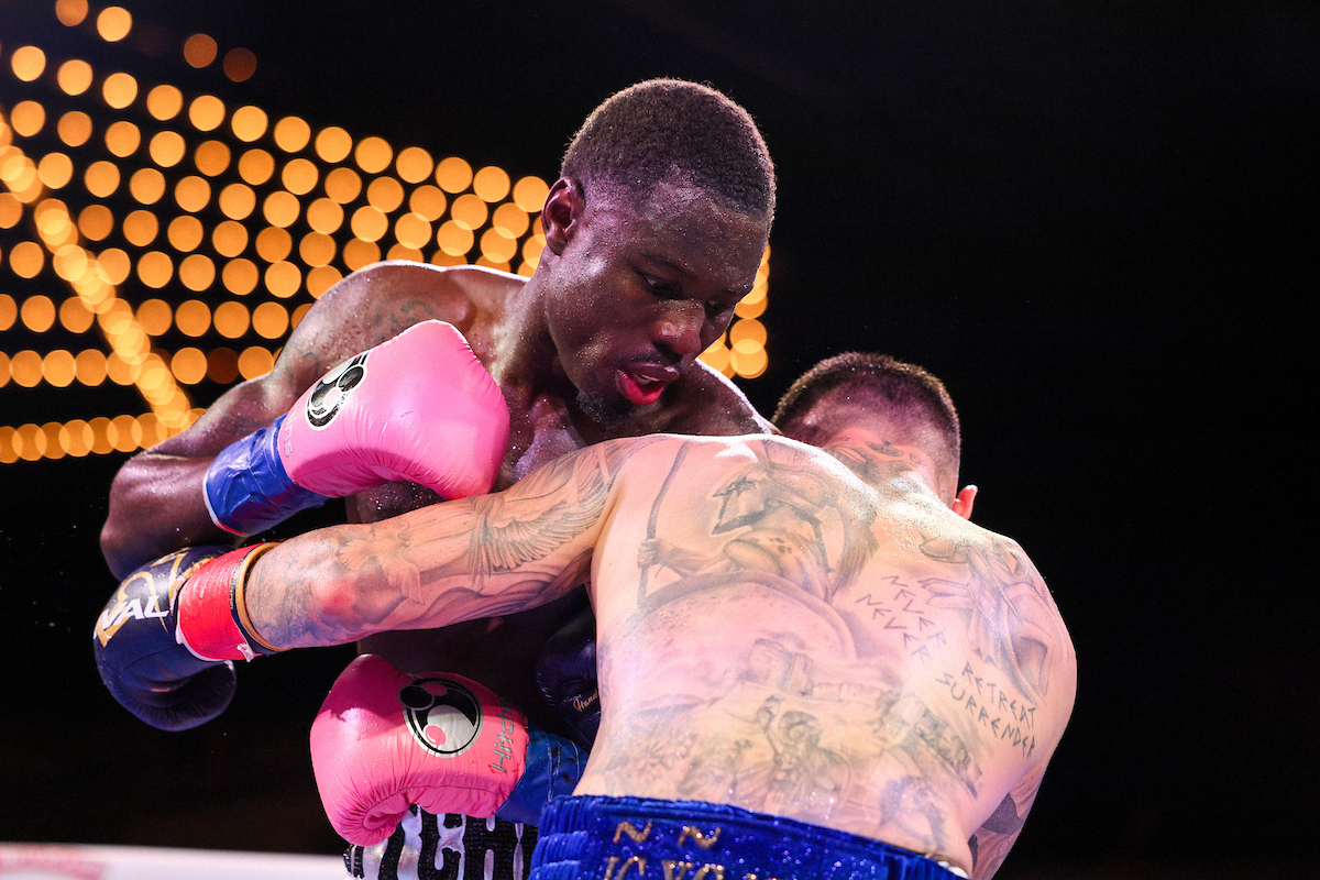 Richardson Hitchins said he knew he didn't have to risk fighting inside with George Kambosos Jr., but took the risk for a big reward. Photo: Geoffrey Knott/Matchroom Boxing