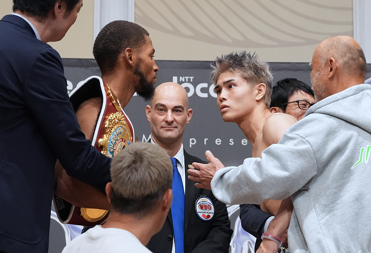 Jin Sasaki made a show of getting in Brian Norman Jr.'s face at the weigh-in Wednesday in Tokyo.