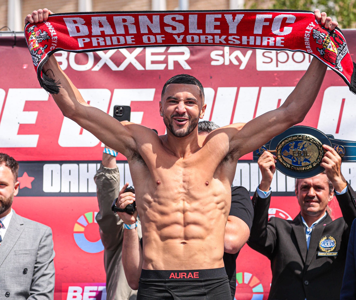 Callum Simpson fights for his hometown fans on Saturday. Photo: Boxxer Keyshawn Davis