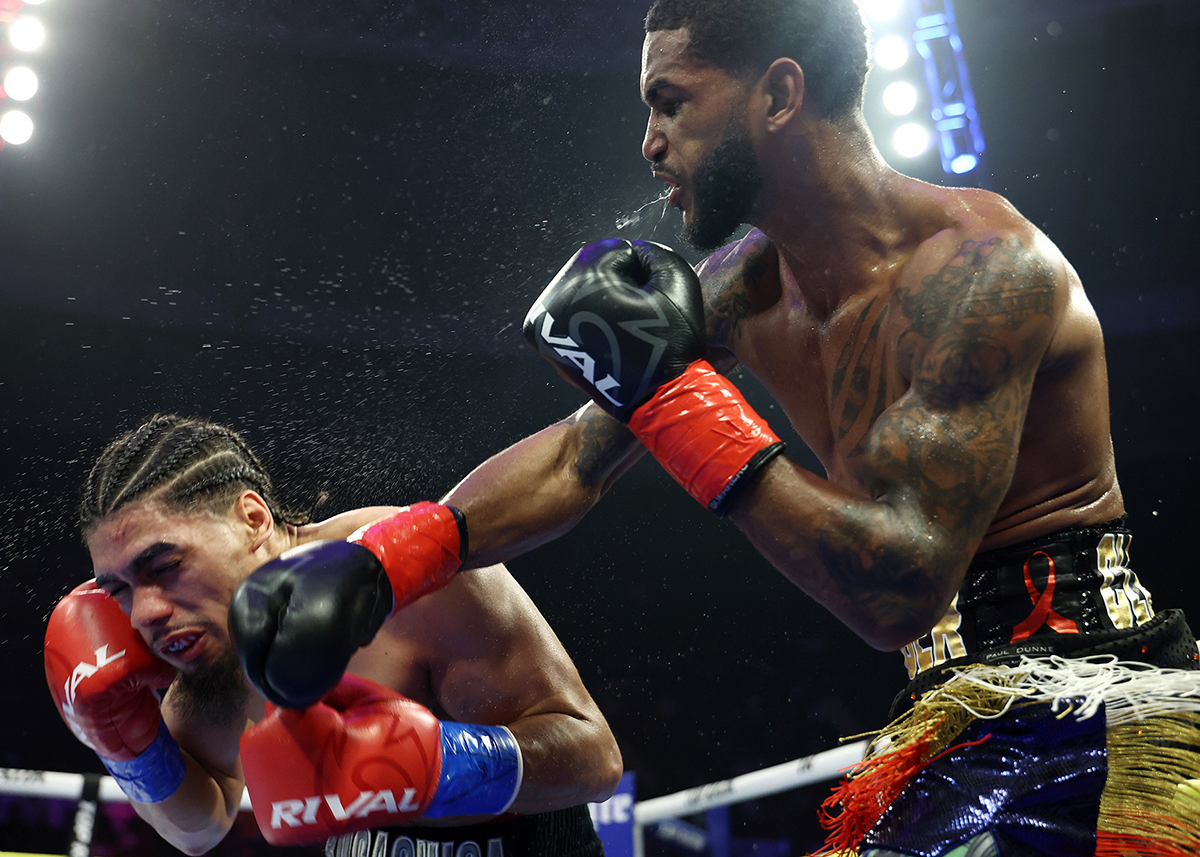 Tiger Johnson faced down a tough opponent in veteran Janelson Bocachica. Photo: Mikey Williams, Top Rank Boxing