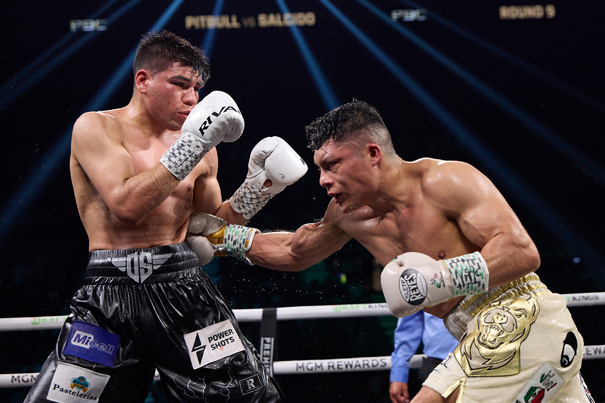Issac Cruz found Omar Salcido was no match for his power punching and relentless pressure. Photo: Esther Lin, Premier Boxing Champions