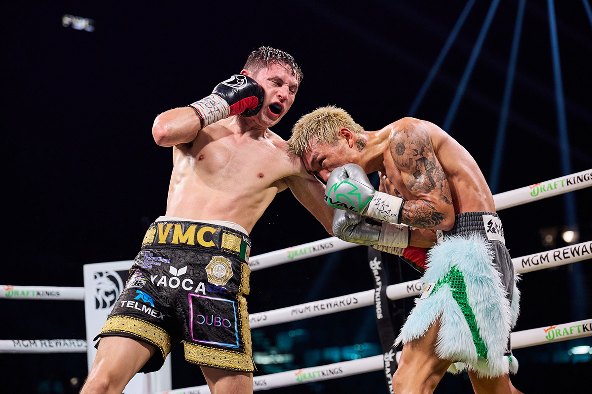 David Picasso got a stiff test from Kyonosuke Kameda. Photo: Esther Lin, Premier Boxing Champions