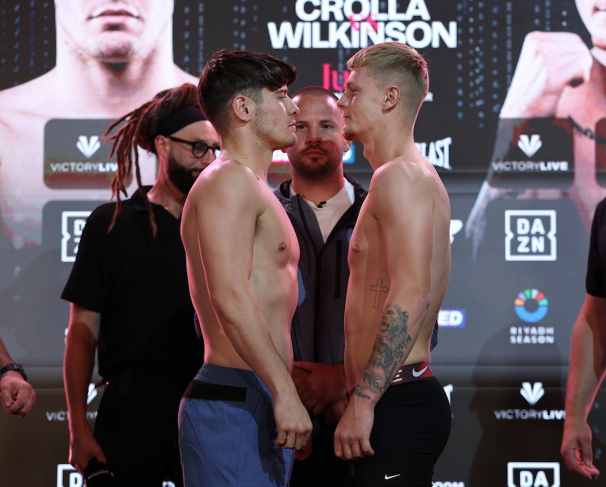 William Crolla risks his undefeated record against Fraser Wilkinson. Photo: Mark Robinson, Matchroom Boxing