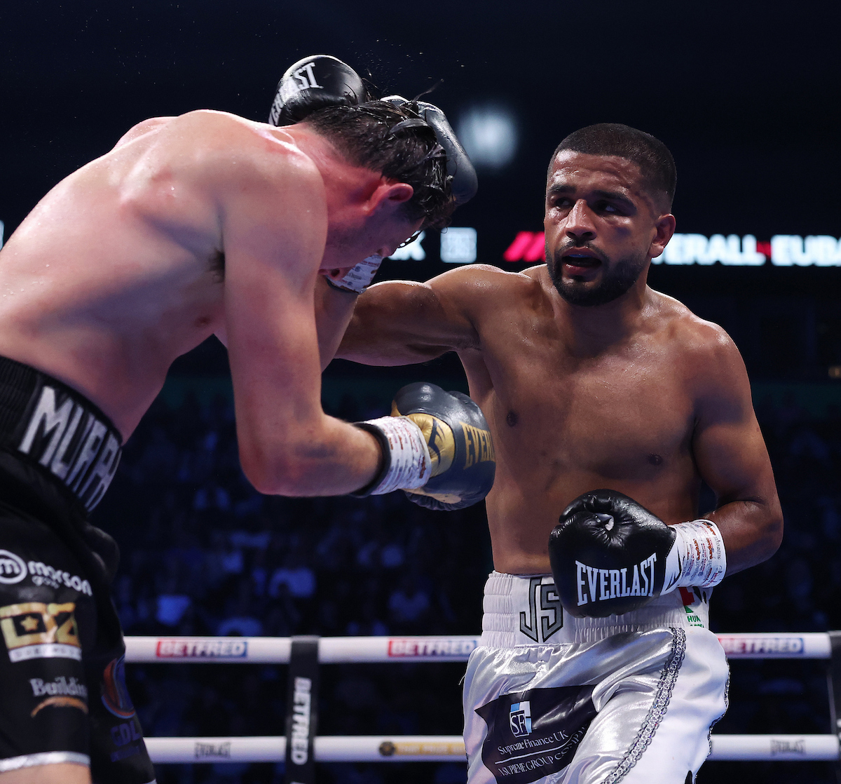 Aqib Fiaz needed to step it up to get the decision against Alex Murphy. Photo: Mark Robinson, Matchroom Boxing