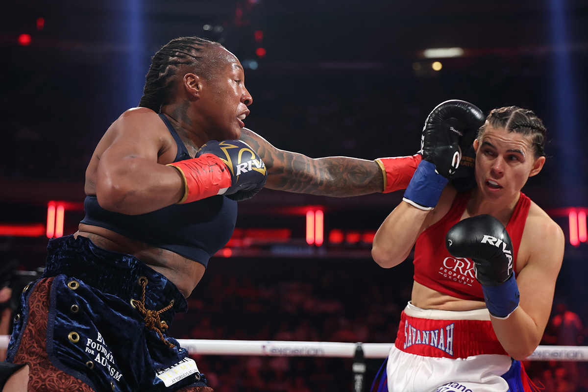 Shadasia Green and Savannah Marshall delivered the fight of the card in their IBF and WBO super middleweight title bout at Madison Square Garden. Photo by Al Bello/Getty Images for Netflix