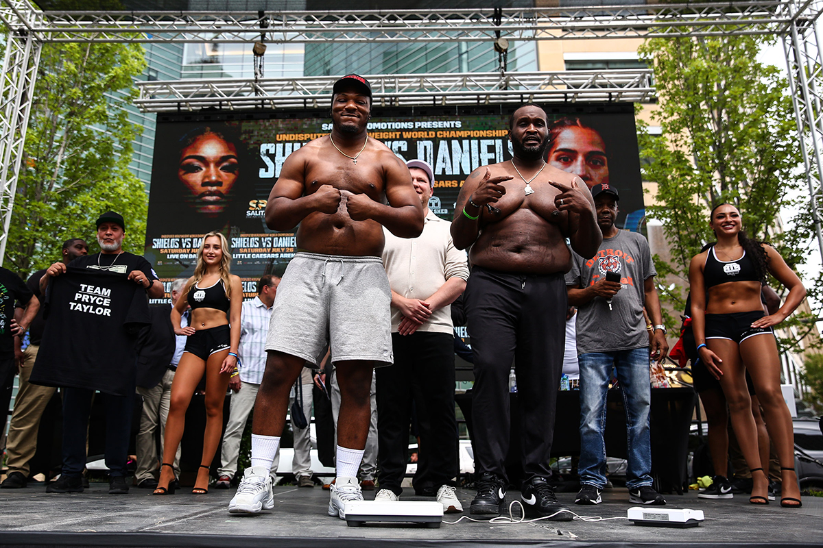 American heavyweights Pryce Taylor and Richard Simms will square off on the undercard. Photo: Stephanie Trapp, Salita Promotions Claressa Shields