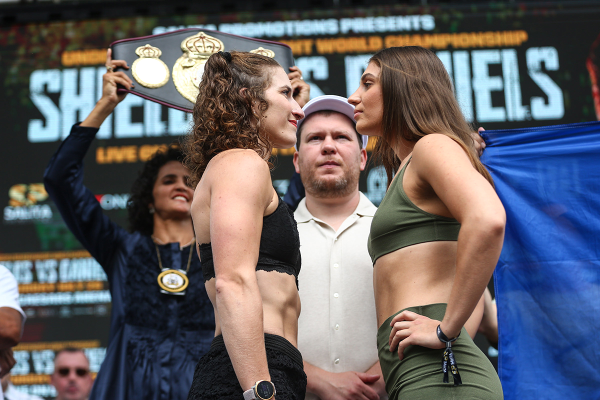 Samantha Worthington and Victoire Piteau can position themselves to be elevated as super lightweight champion in the future with a win Saturday. Photo: Stephanie Trapp, Salita Promotions