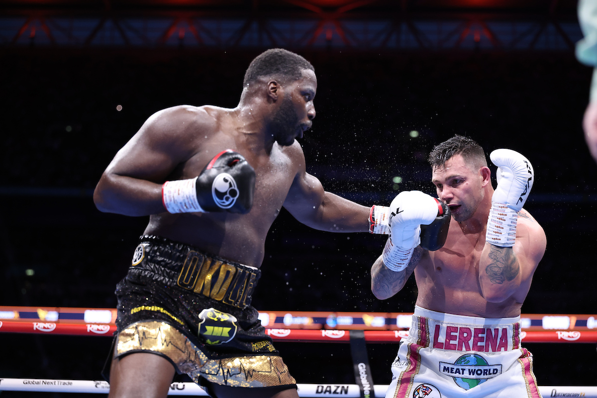 Lawrence Okolie scored a relatively easy victory over Kevin Lerena. Photo: Leigh Dawney/Queensberry