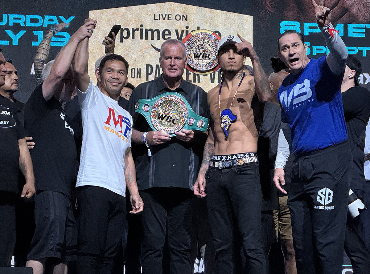 Manny Pacquiao and Mario Barrios both made weight with ease. We have a fight. Photo: Gayle Falkenthal, NY Fights