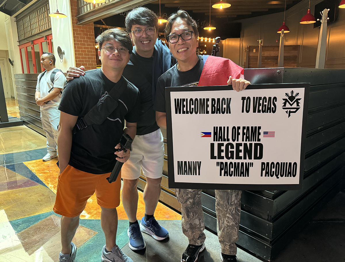 Fans like Las Vegas resident Orlando and his friends are thrilled to see Manny Pacquiao return. Photo: Gayle Falkenthal, NY Fights