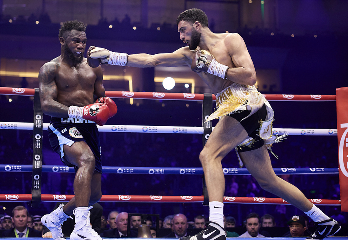 Hamzah Sheeraz says he knew after his title challenge against Carlos Adames in February it was time to move up to super middlweight. Photo: Mark Robinson, Matchroom Boxing