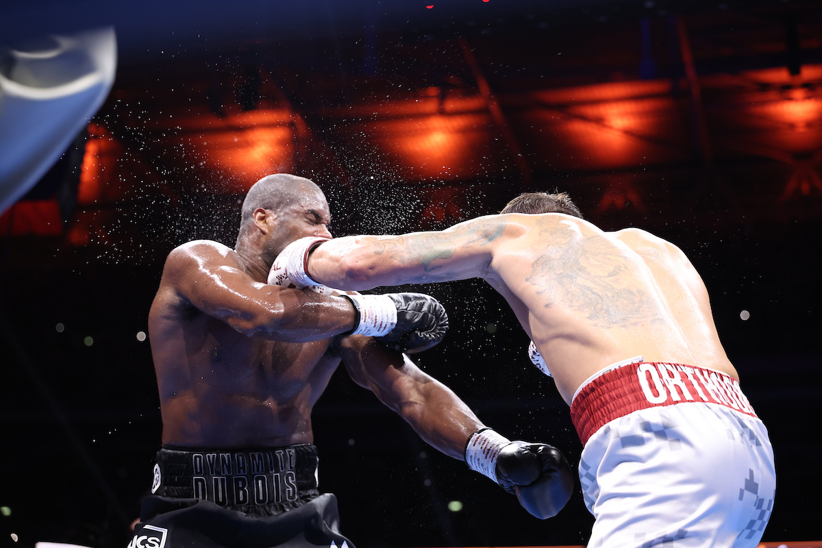 The second hard left hook was the final blow for Daniel Dubois. Photo: Leigh Dawney/Queensberry