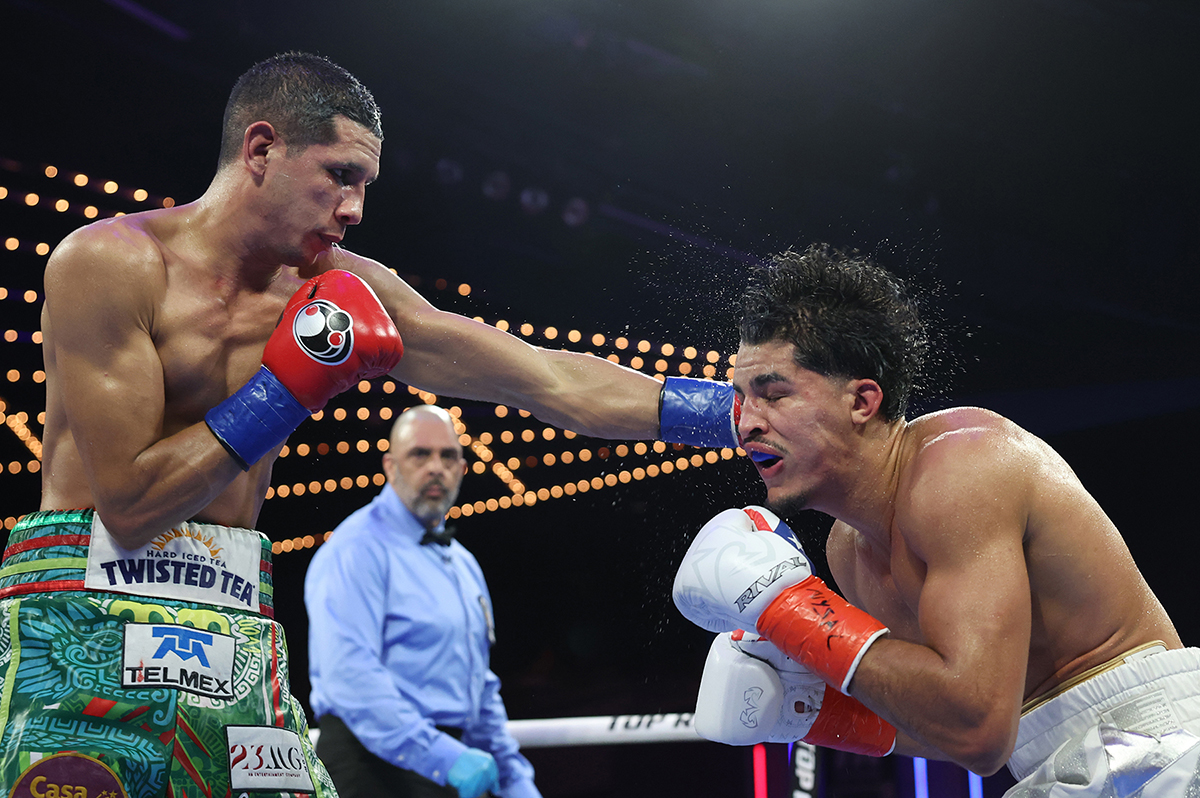 Jorge Garcia was up to the challenge and kept Xander Zayas honest, especially in the early rounds. Photo: Mikey Williams, Top Rank Boxing