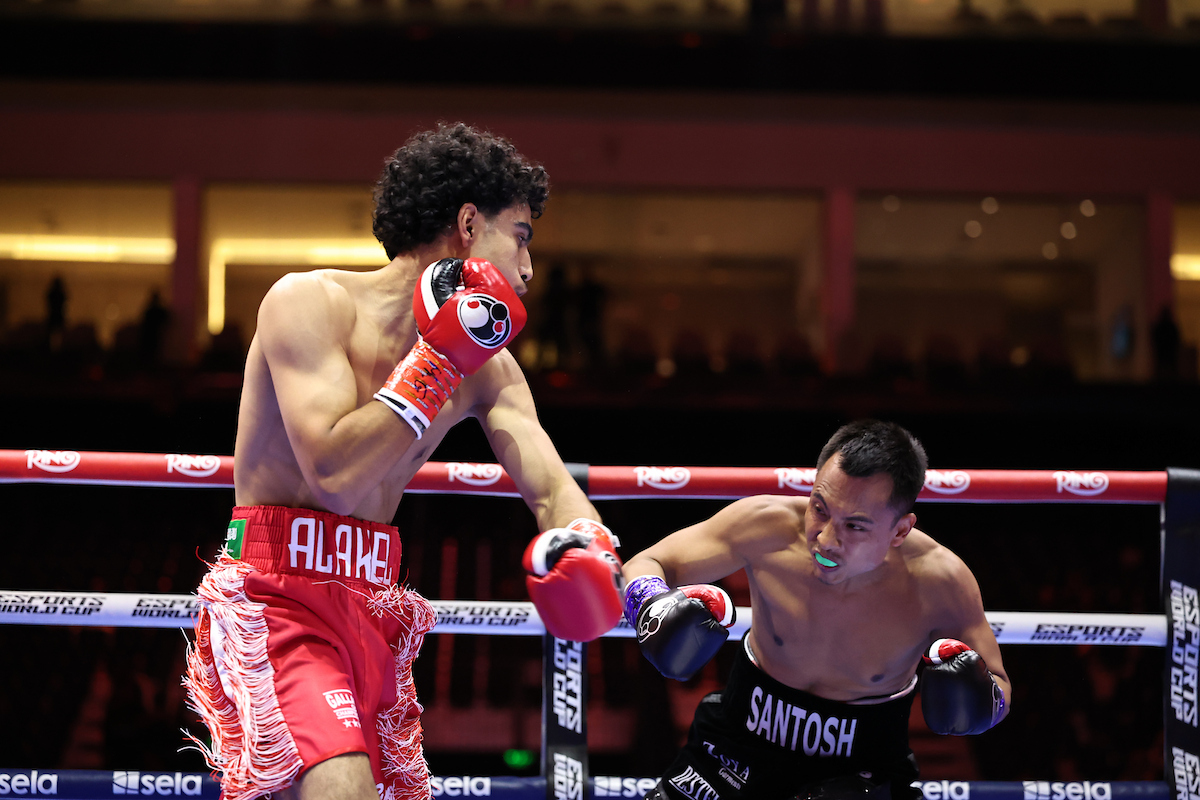 Mohammad Alakel scored his first knockout win as a pro. Photo: Leigh Dawney/Queensberry