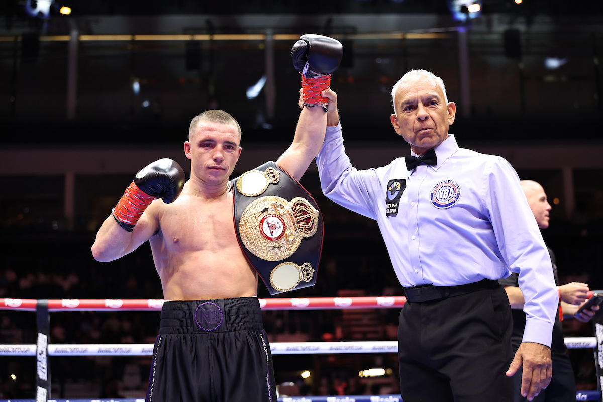 Nick Ball retained his WBA World Featherweight title over Sam Goodman. Photo: Leigh Dawney/Queensberry