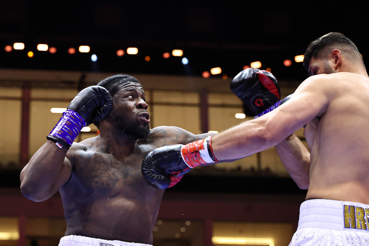 David Adeleye gave Filip Hrgovic a good test. Photo: Leigh Dawney/Queensberry