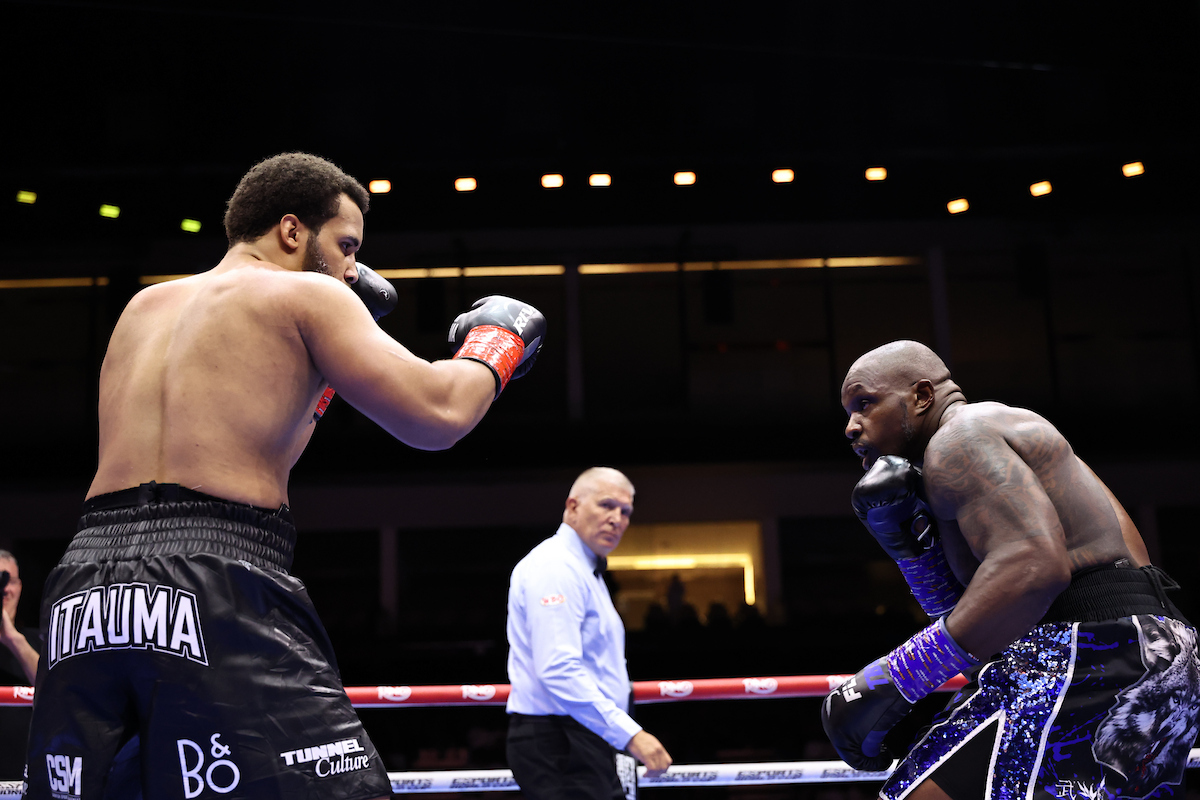 Moses Itauma sized up Dillian Whyte quickly, aided by the game plan of trainer Ben Davison. Photo: Leigh Dawney/Queensberry