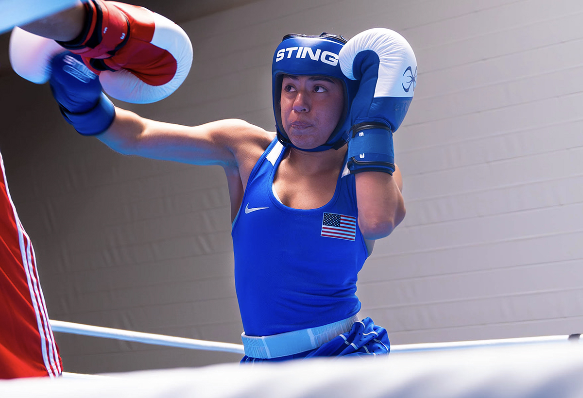 Joscelyn Olayo-Munoz of Las Cruces brought one of two gold medals home for the women. Photo: Luke Santangelo, USA Boxing