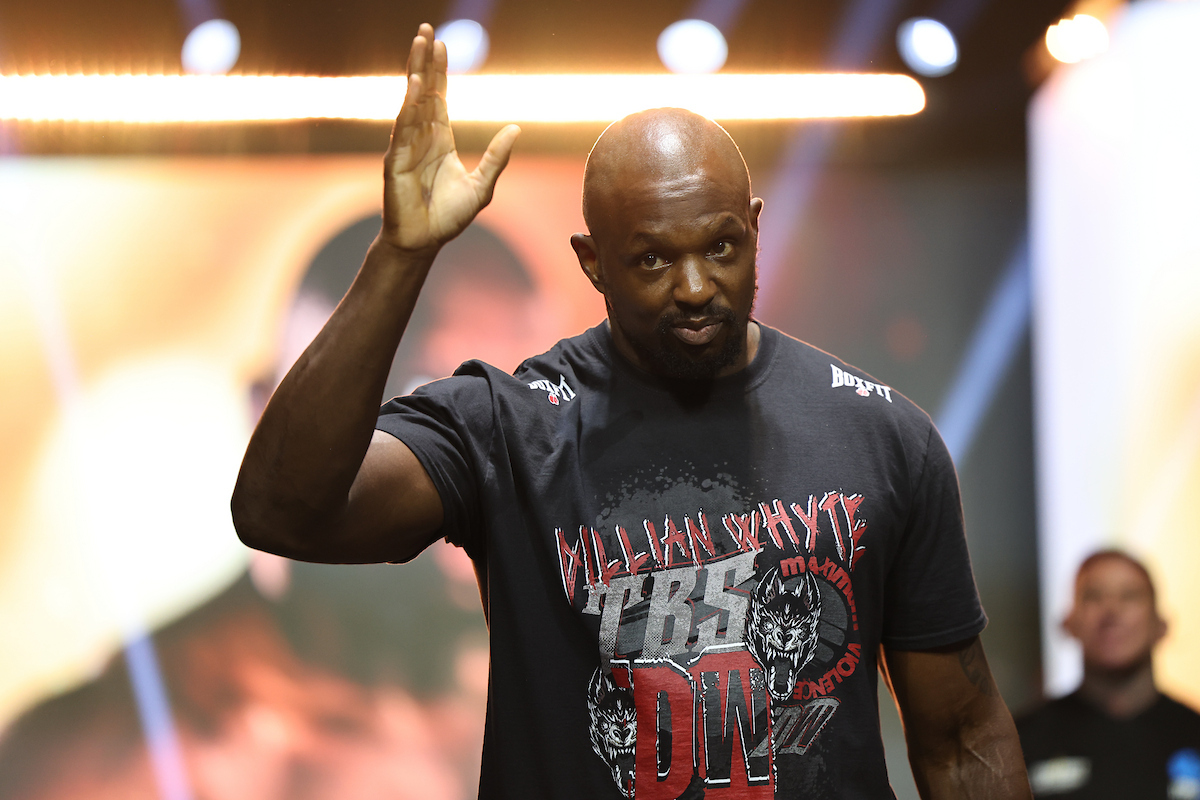 Dillian Whyte greets fans during fight week in Riyadh. Photo: Leigh Dawney/Queensberry Itauma vs Whyte