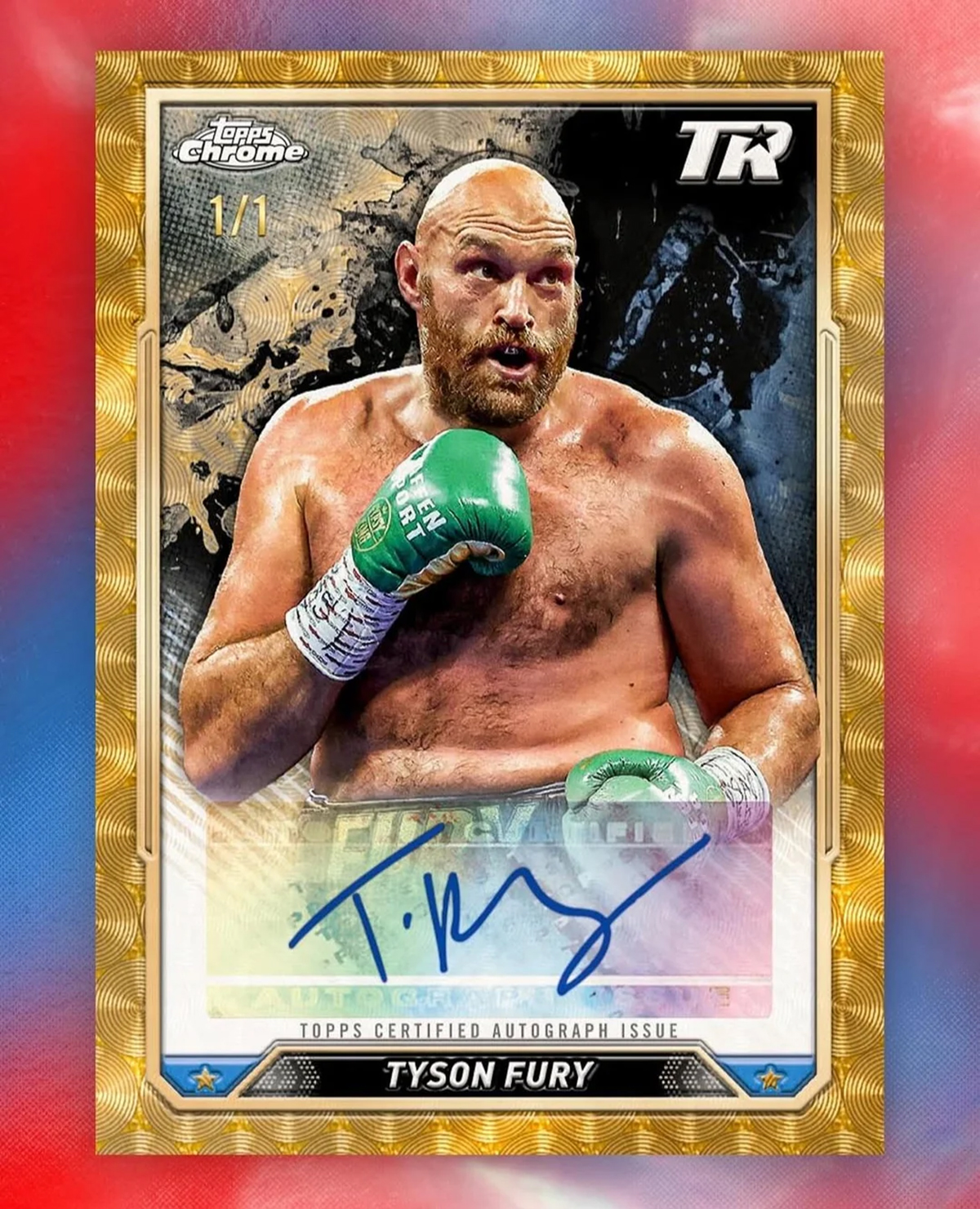 One of the autographed cards somewhere in the series is one from former heavyweight champion Tyson Fury. Photo: Topps 