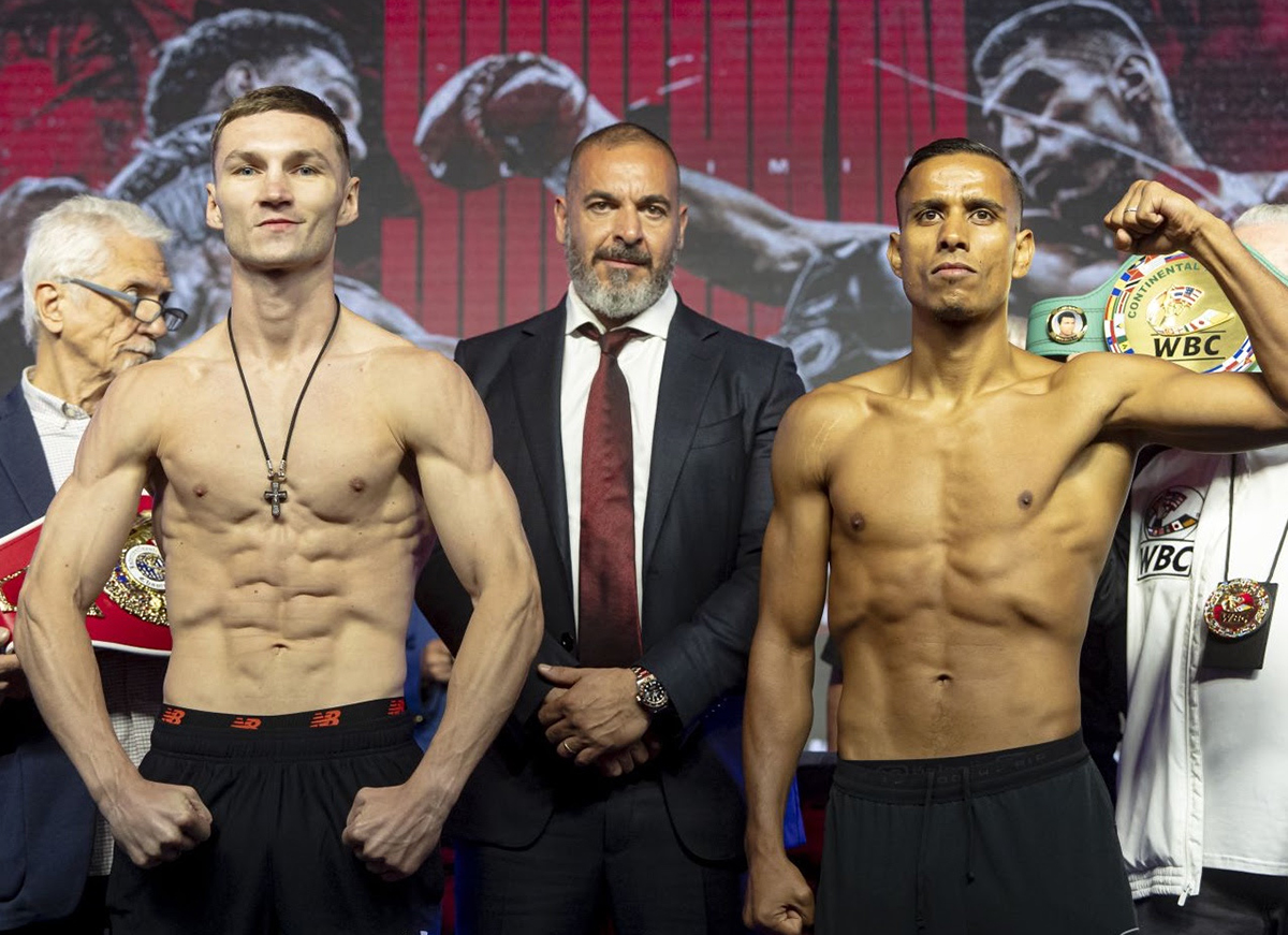 Dmitry Asanou of Belarus and Laid Douadi of France both need a win to progress up the ranks in the lightweight division. Photo: Eye of the Tiger Management Iglesias Shishkin