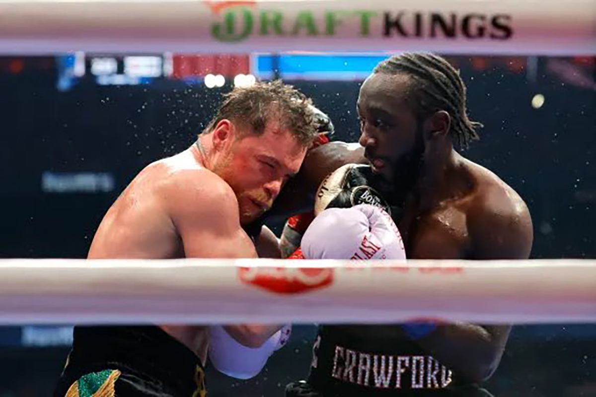Terence Crawford said he was used to sparring bigger men during training, and Canelo was no different. Photo: Zuffa Boxing