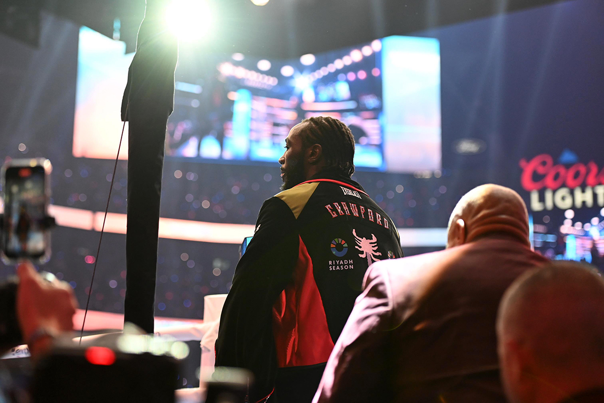Terence Crawford's victory over Canelo Alvarez set an all time gate record and attendance record at Allegiant Stadium. Photo: Zuffa Boxing Netflix Canelo vs Crawford
