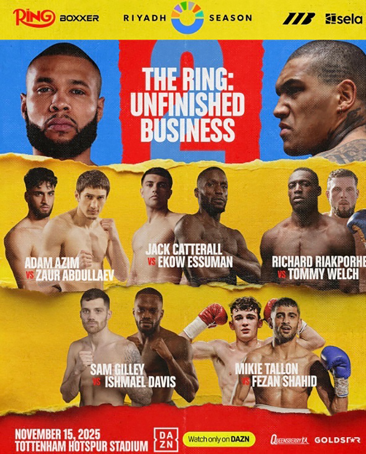 Five British boxing grudge matches have been announced for the Eubank Jr vs Benn 2 undercard in London on Nov. 15. Photo: Ring/Riyadh Season Jack Catterall